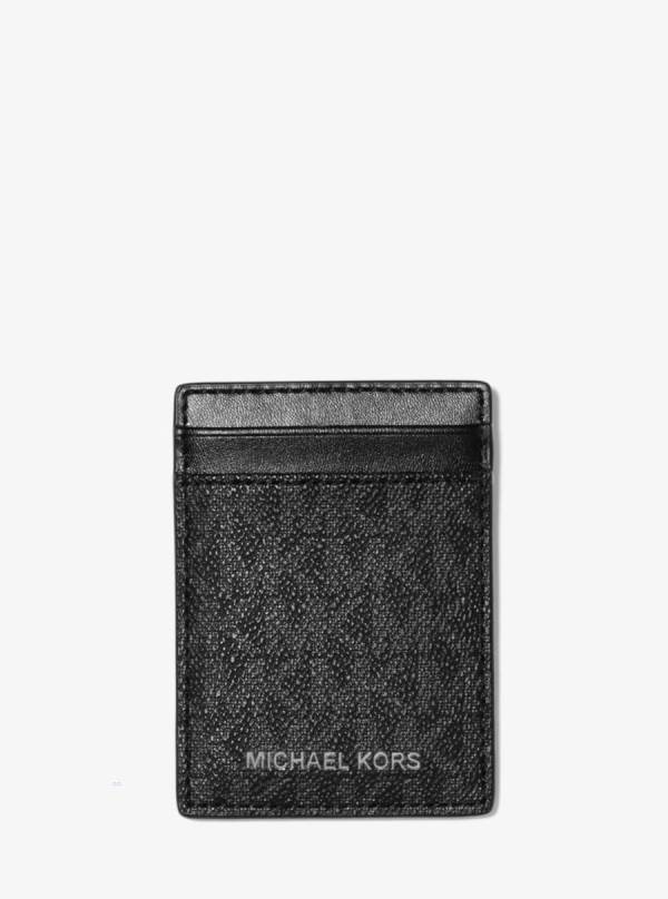 Panske Penazenky Michael Kors Logo Card Case with Bill Clip Čierne - Doplnky Michael Kors Akcia | ADIEK-5076